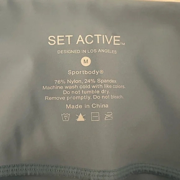 Set Active Womens Light Blue Biker Shorts - Picture 4 of 6